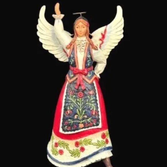 RARE Enesco JIM SHORE Polish Angel "Kindness in Life is Everything" Folk Art Fig - Picture 2 of 8